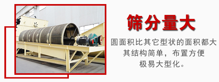滾筒篩篩分產量大,產量可達200噸/時